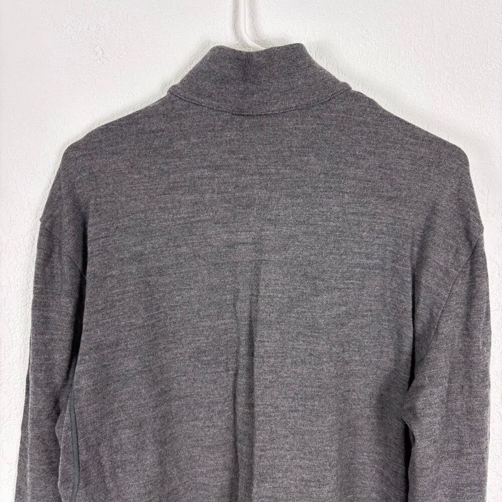 Icebreaker Grey 100% Wool Quarter Zip Pullover Sweater Men's Size Large - Picture 8 of 10